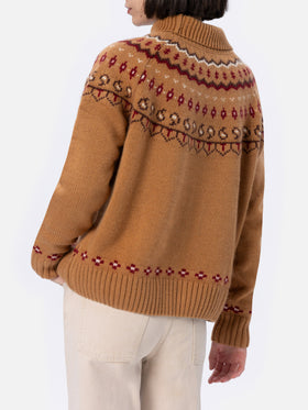 Woman cashmere blend sweater Meghan with nordic jacquard - MC2 Saint Barth