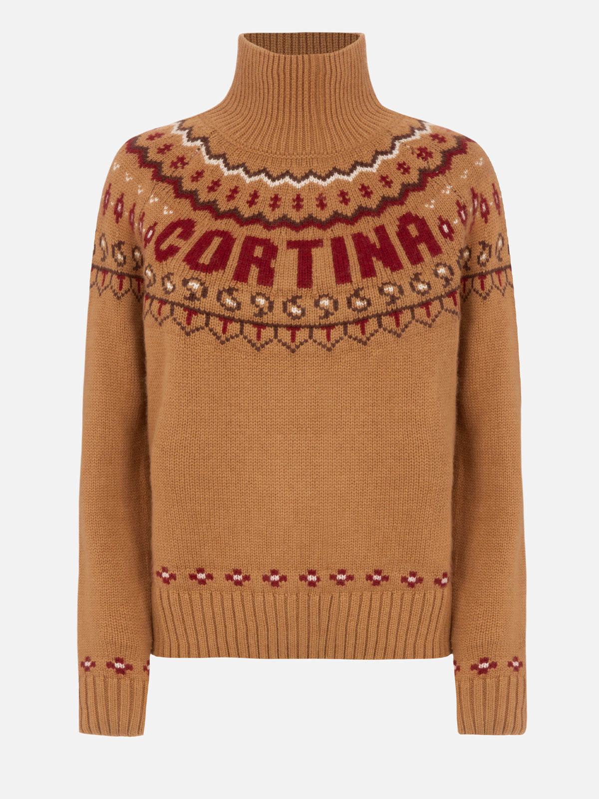 Woman cashmere blend sweater Meghan with nordic jacquard - MC2 Saint Barth