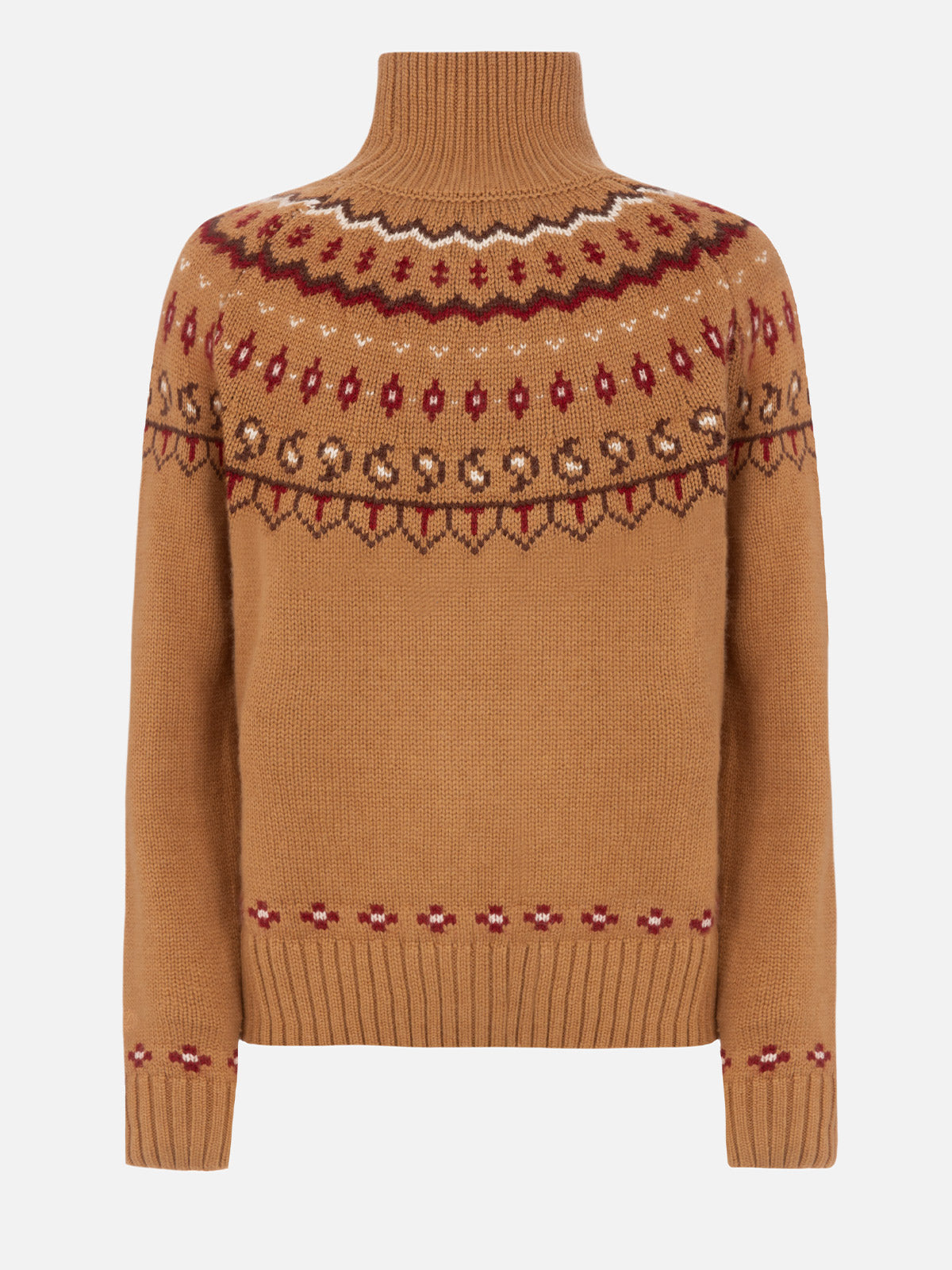 Woman cashmere blend sweater Meghan with nordic jacquard - MC2 Saint Barth