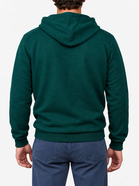 Mahony wool hooded sweater in green solid color