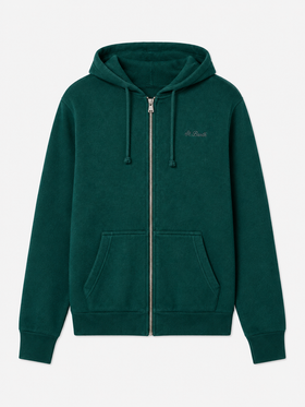 Mahony wool hooded sweater in green solid color