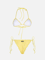 Woman seersucker classic triangle bikini Sagittarius Miami