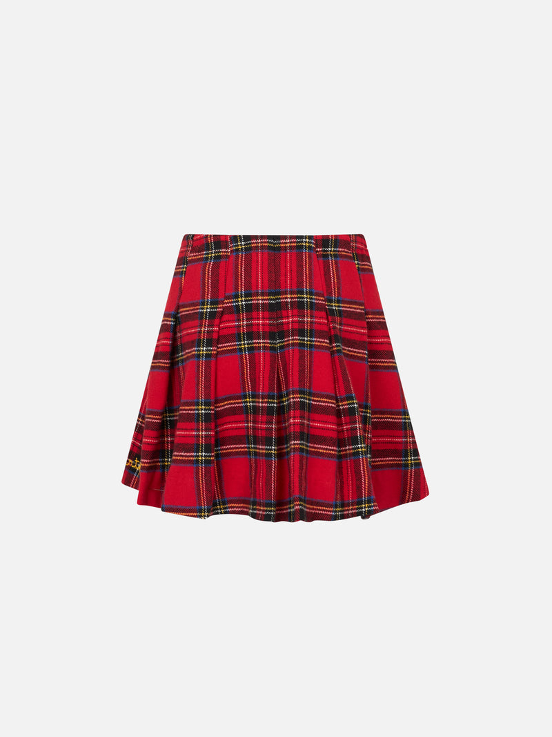 Gonna da bambina in flanella con stampa tartan