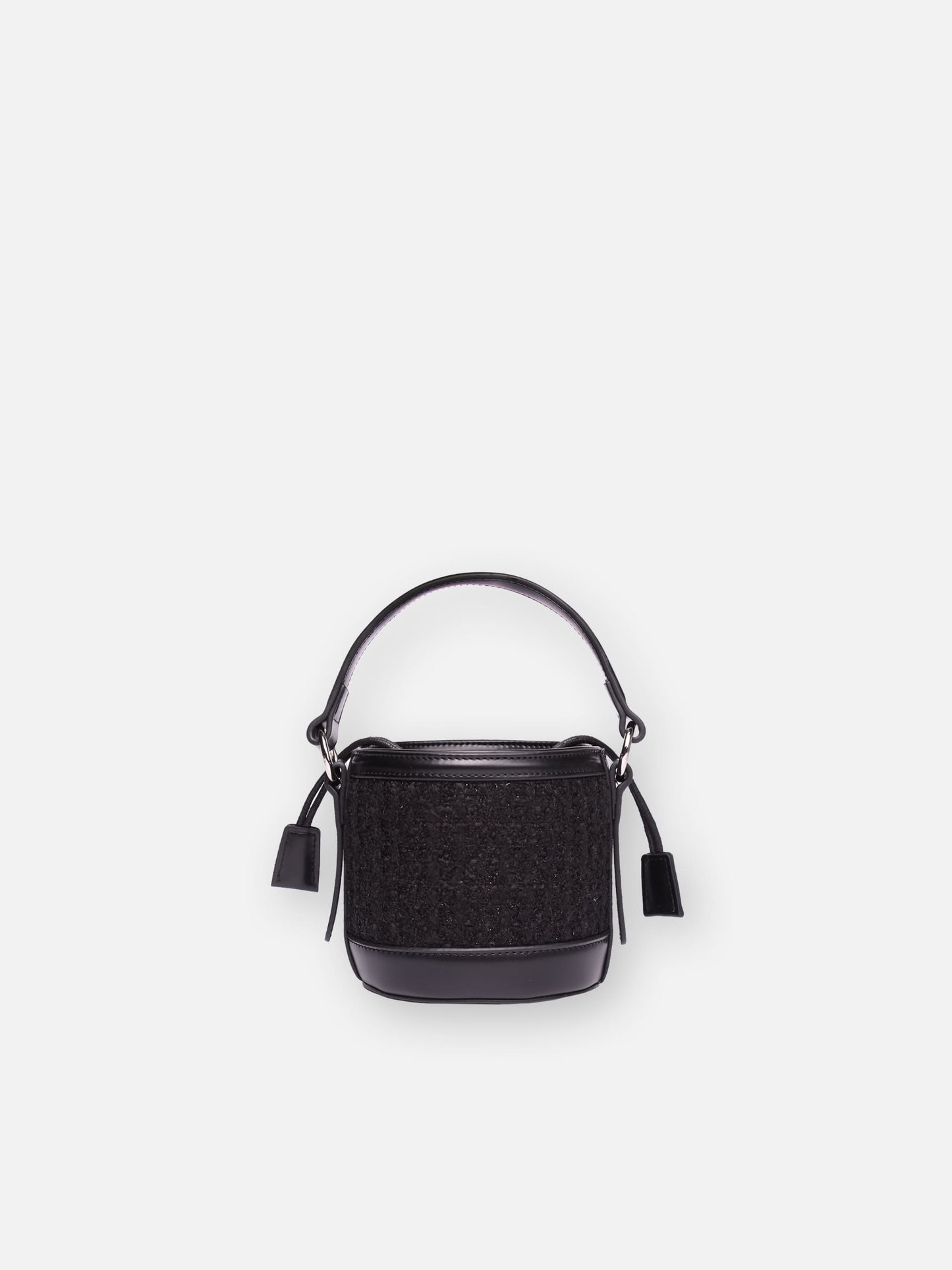 Bucket Bag Mia mit schwarzem Tweedstoff