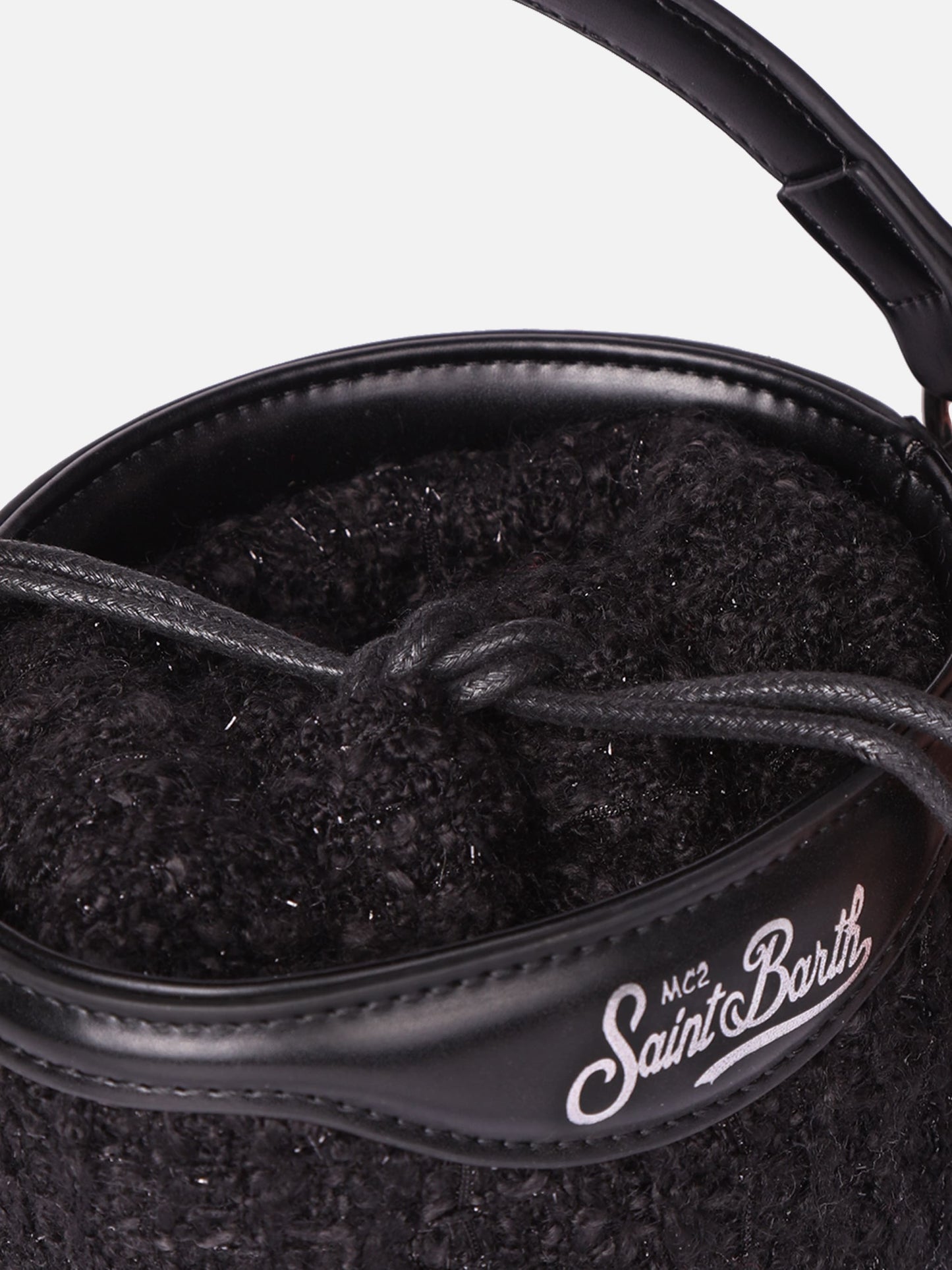 Bucket Bag Mia mit schwarzem Tweedstoff