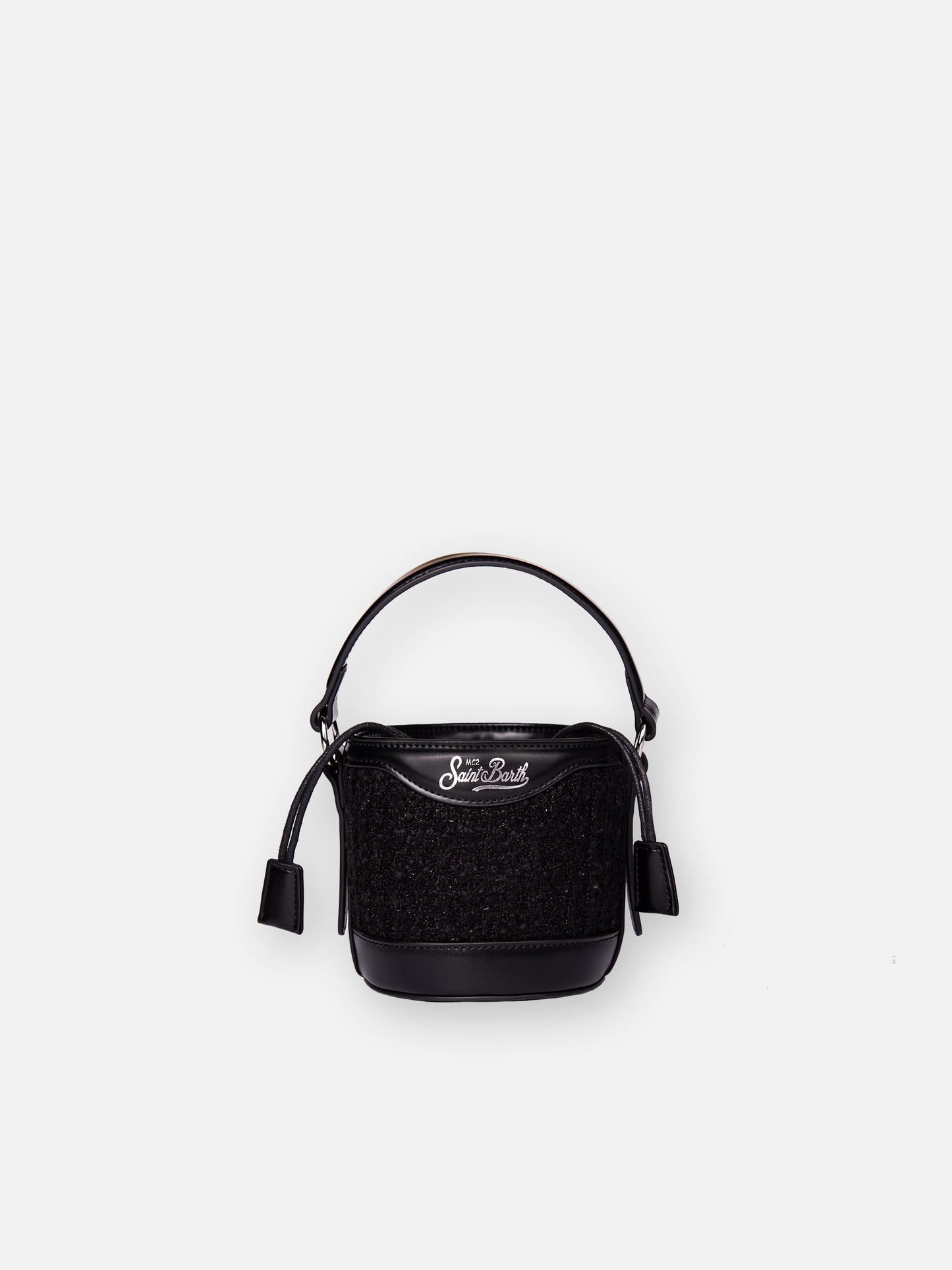 Bucket Bag Mia mit schwarzem Tweedstoff