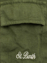 Boy military green linen bemuda Marseille Jr