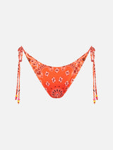 Woman swim briefs with bandanna print