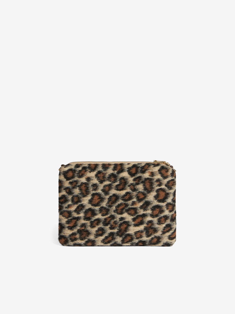 Parisienne Decke Umhängetasche Clutch mit Animalier-Print