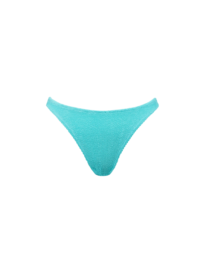 Woman water green crinkle bralette bikini