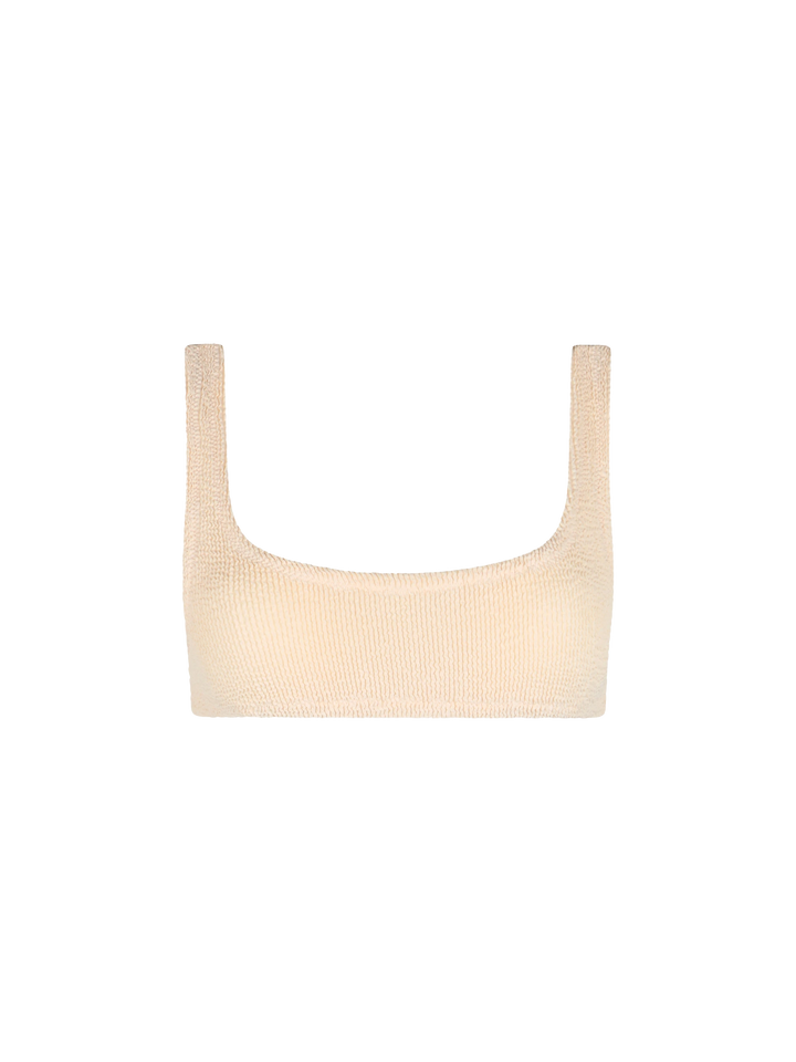 Beiger klassischer Crinkle-Bralette für Damen Naima