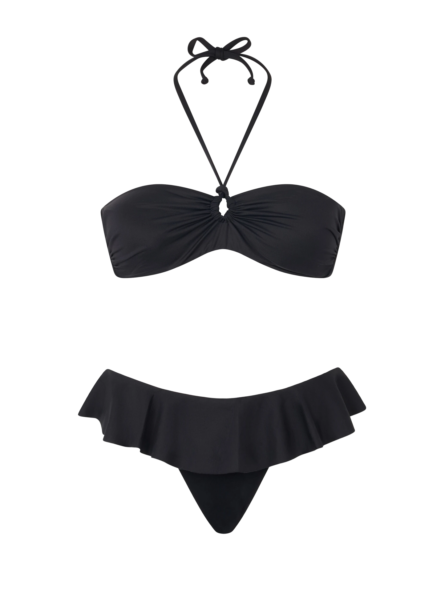 Bikini da donna a fascia colore nero