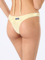 Woman yellow chenille cheeky swim briefs Naomi