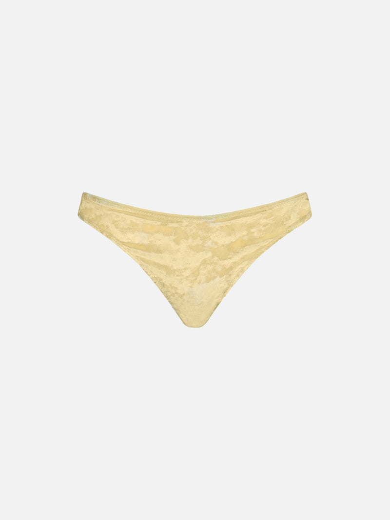 Slip da bagno da donna sgambato in ciniglia gialla Naomi