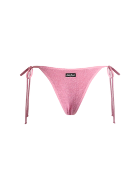 Woman crinkle cheeky swim briefs