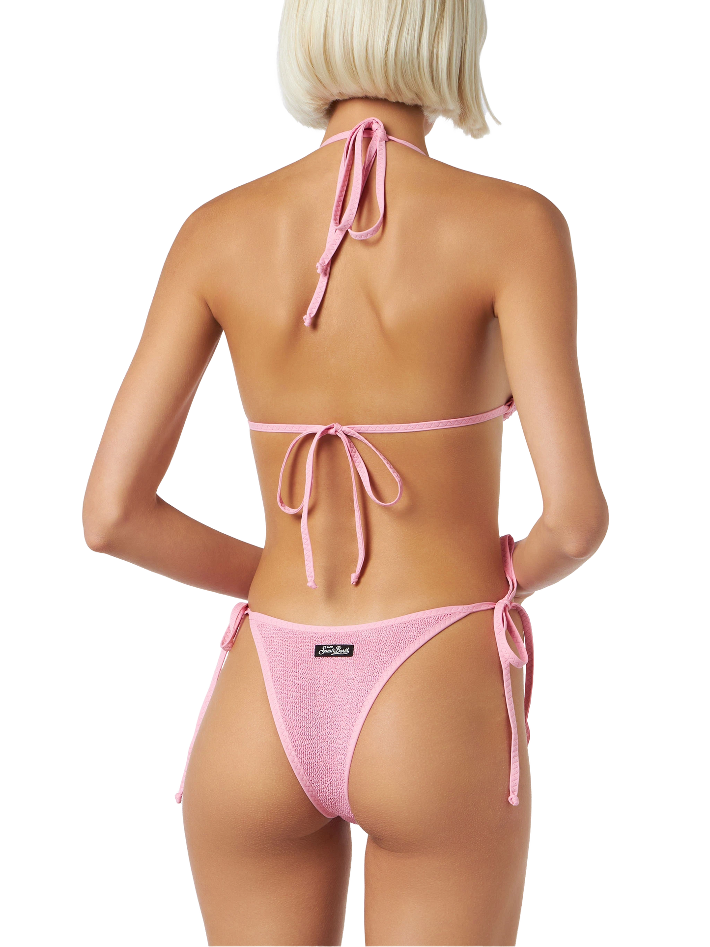Woman crinkle cheeky swim briefs