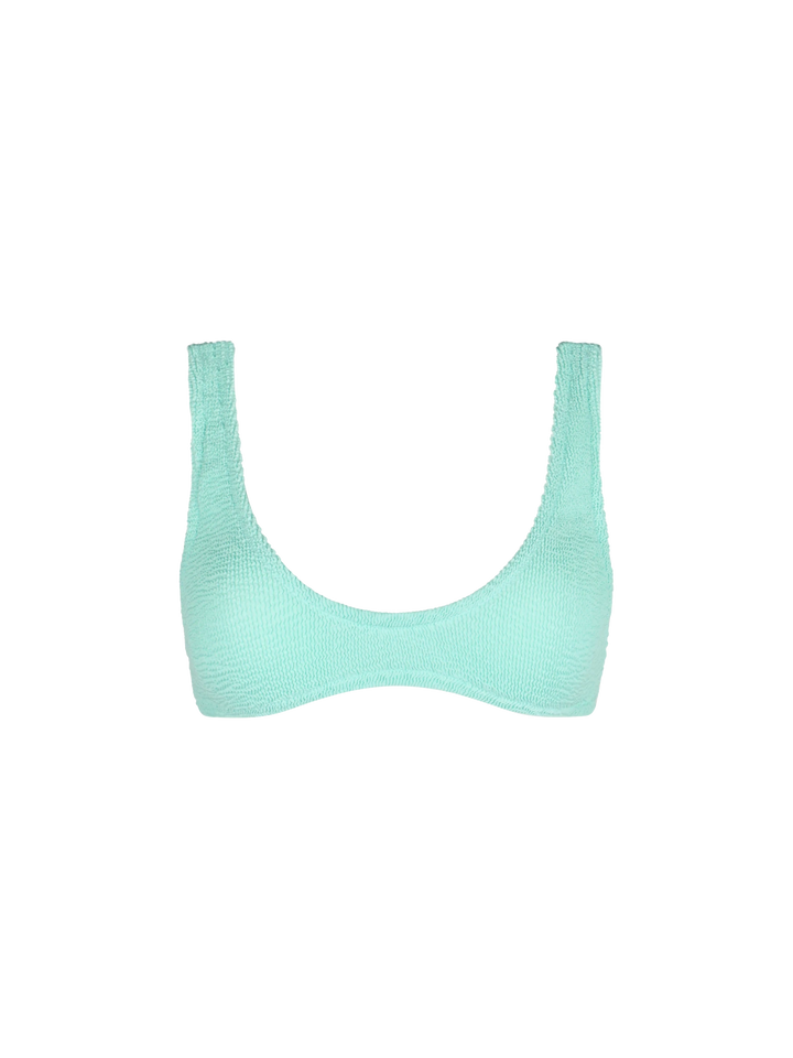 Woman sage green tiny crinkle bralette Pamy