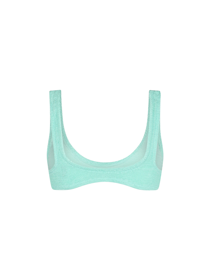 Woman sage green tiny crinkle bralette Pamy