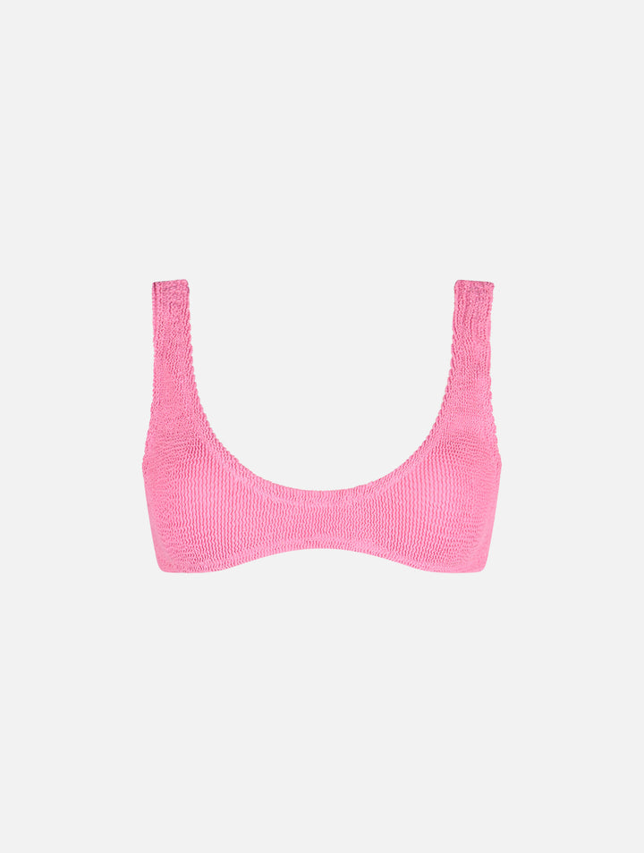 Woman pink tiny crinkle bralette Pamy