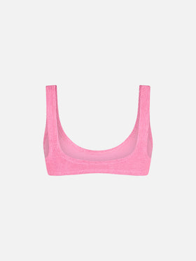 Woman pink tiny crinkle bralette Pamy