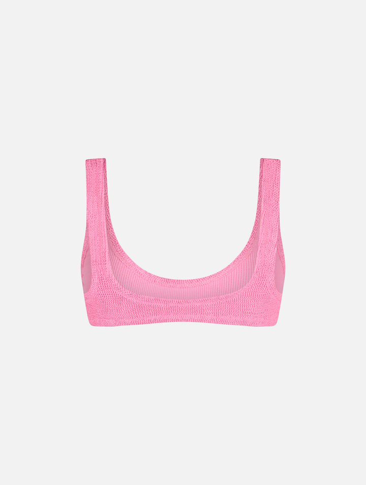 Woman pink tiny crinkle bralette Pamy