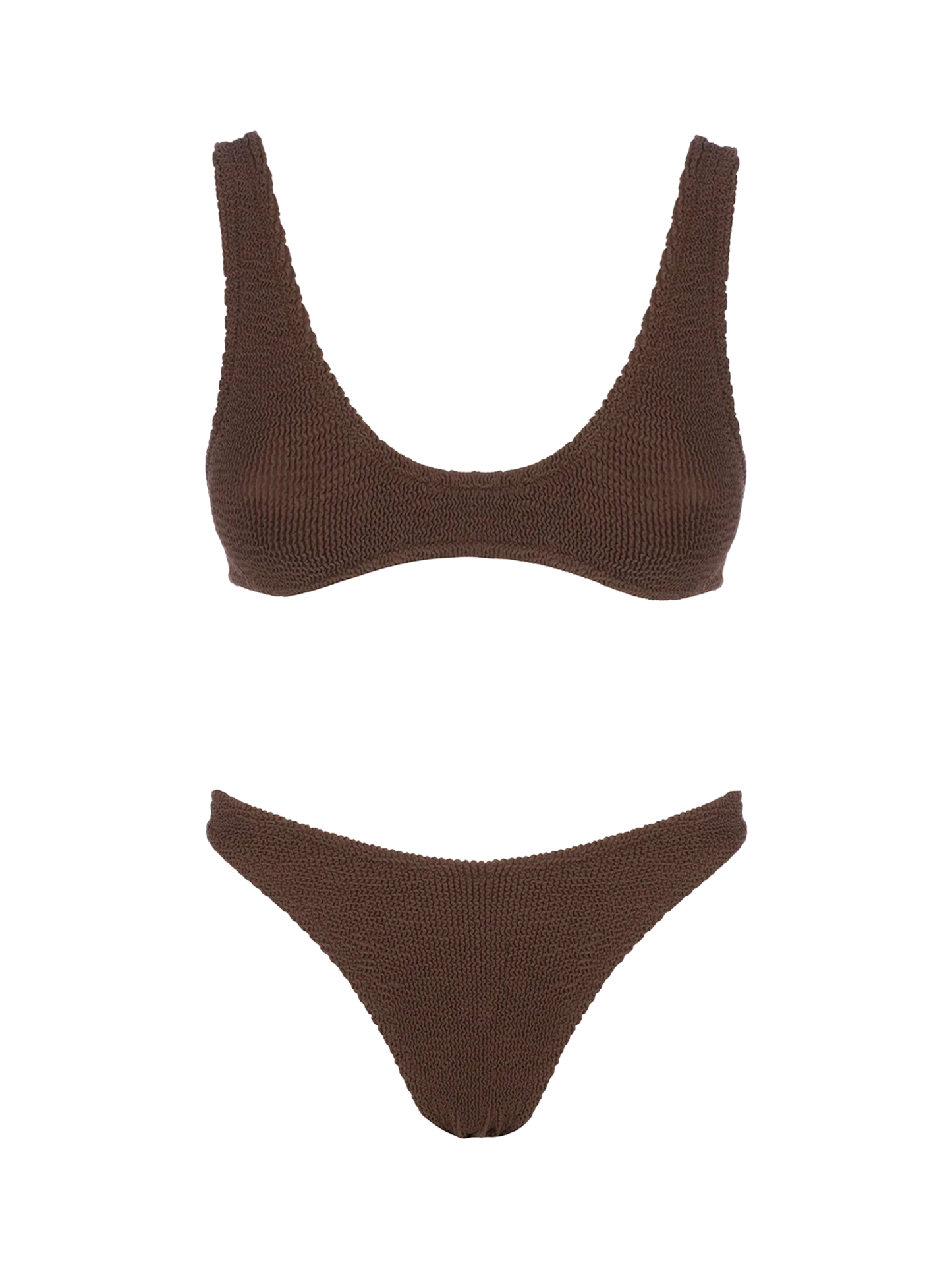 Bikini da donna a bralette marrone crinkle Pamy Elise