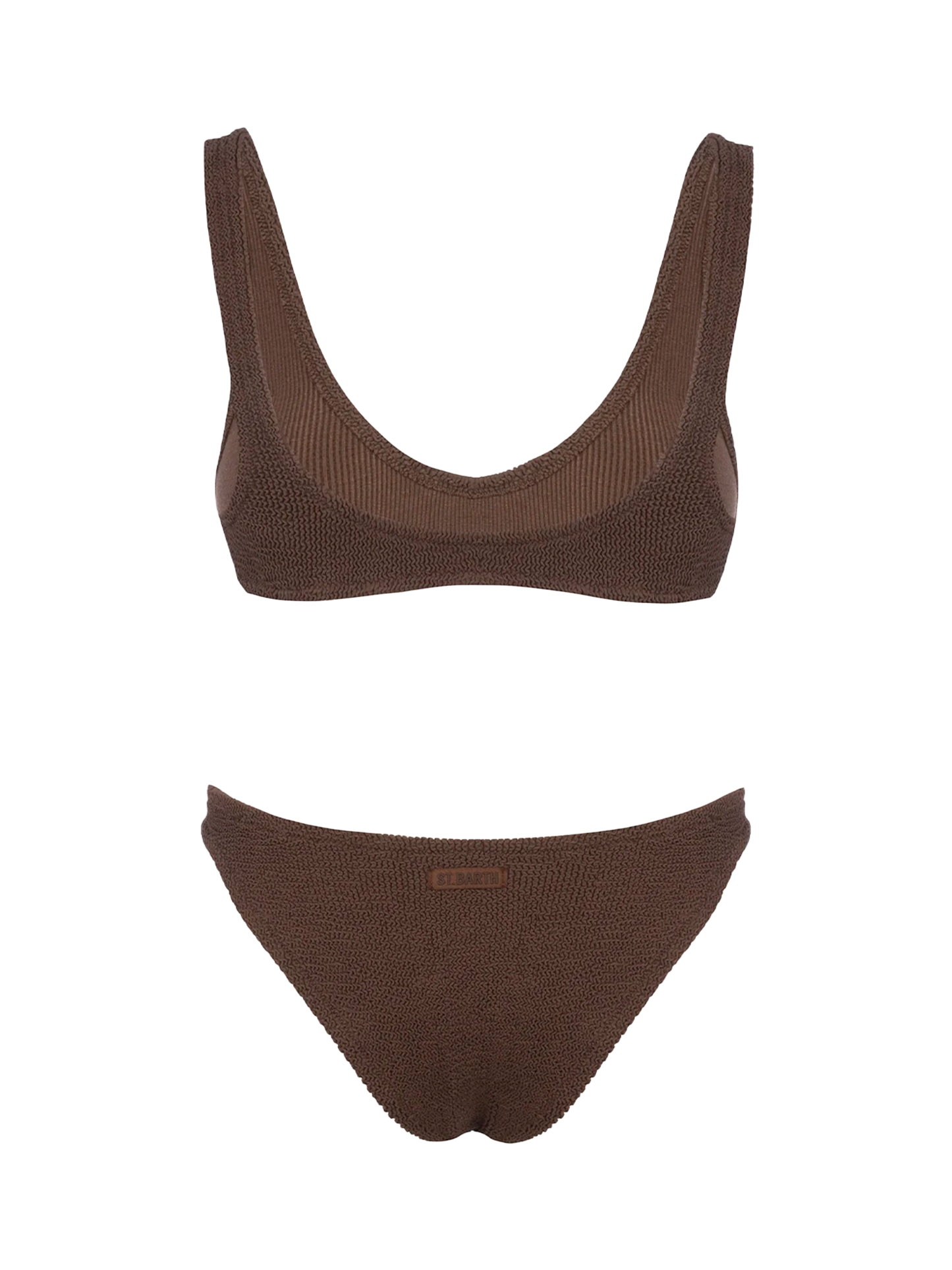 Bikini da donna a bralette marrone crinkle Pamy Elise