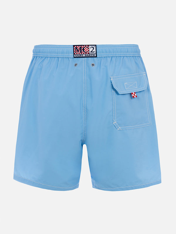 Man sky blue mid-length swim shorts Patmos