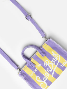 Striped cotton canvas Phone Bag