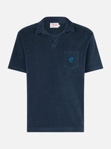 Man terry navy blue polo