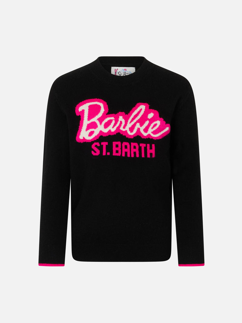 Maglia da bambina girocollo nera con stampa Barbie | EDIZIONE SPECIALE BARBIE