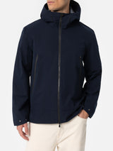 Man navy blue 3-layers hooded jacket Parson