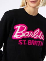 Maglia da donna girocollo nera con stampa Barbie | EDIZIONE SPECIALE BARBIE