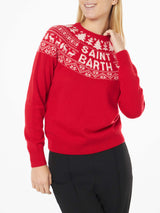 Woman sweater with Norwegian jacquard