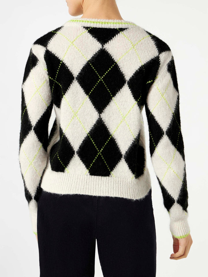Woman brushed cropped sweater with argyle pattern - MC2 Saint Barth