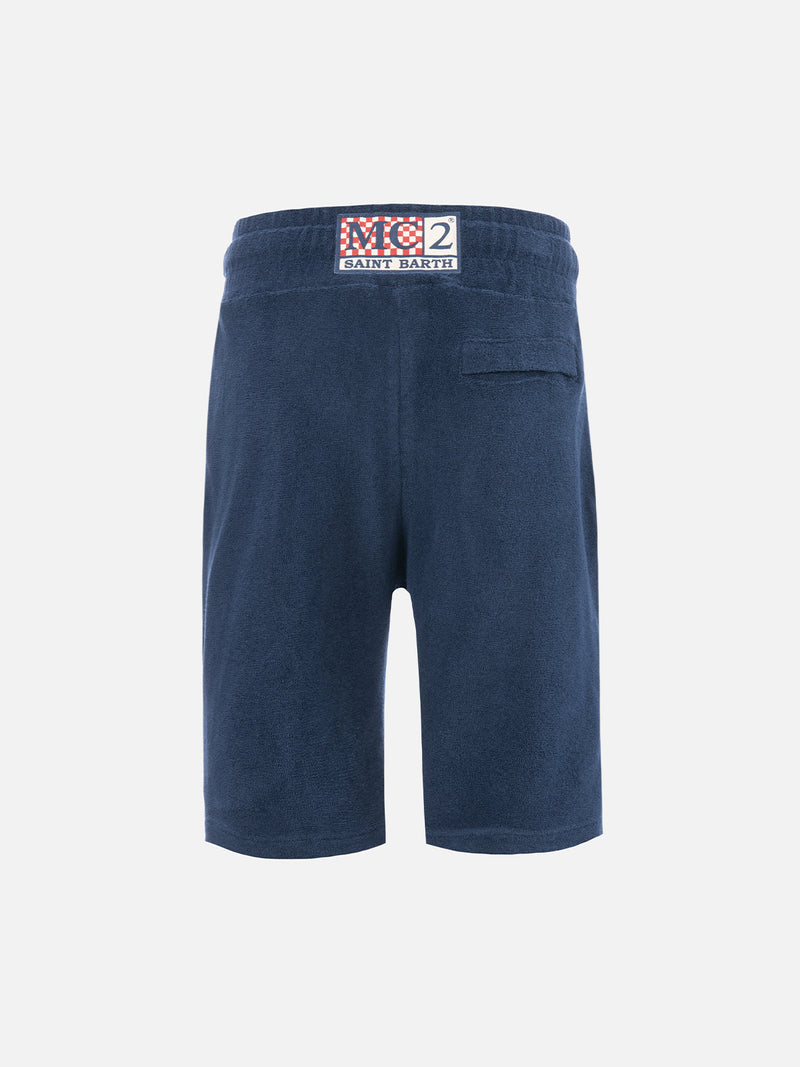 Boy navy blue terry bermuda shorts Randle Jr