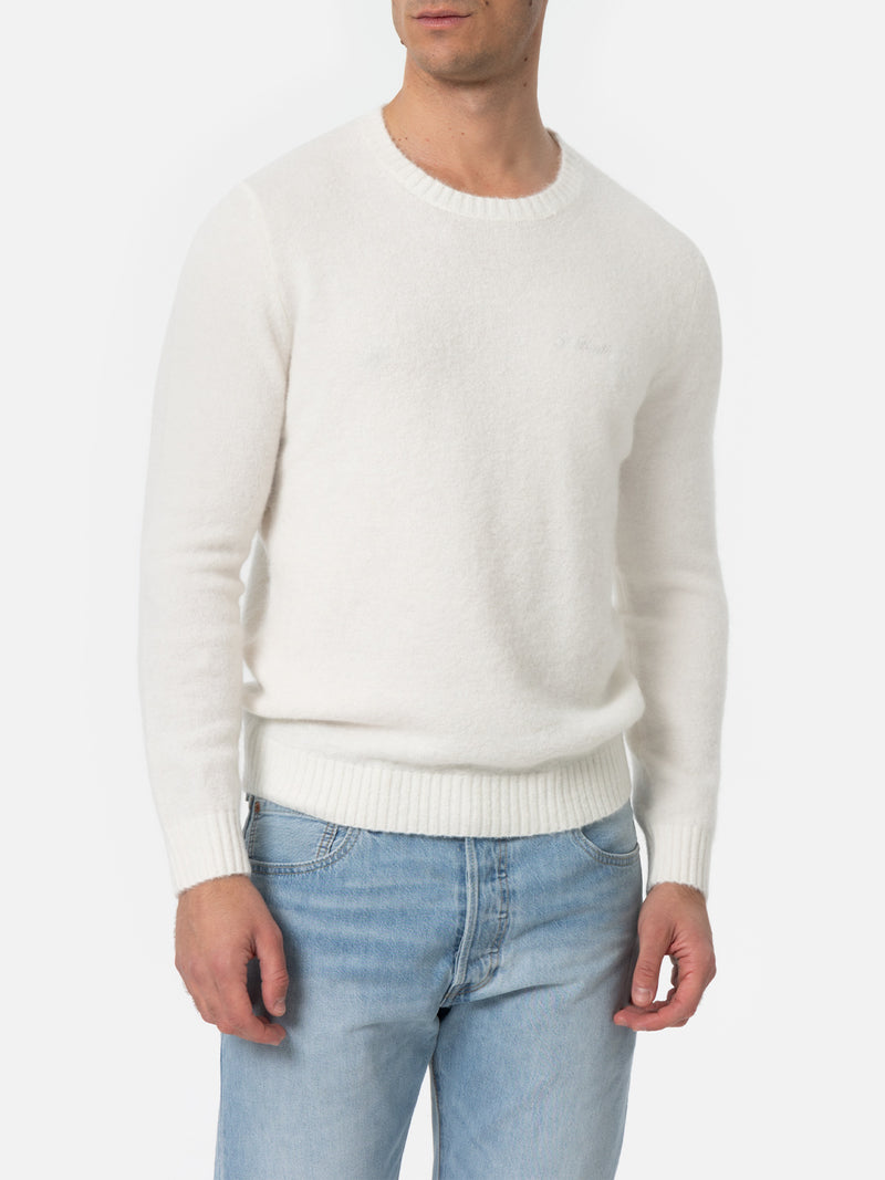 Maglione bianco da uomo girocollo elasticizzato Regent