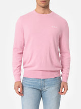 Maglione girocollo in misto cashmere rosa da uomo Regent