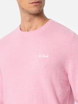 Man pink cashmere blend crewneck sweater Regent