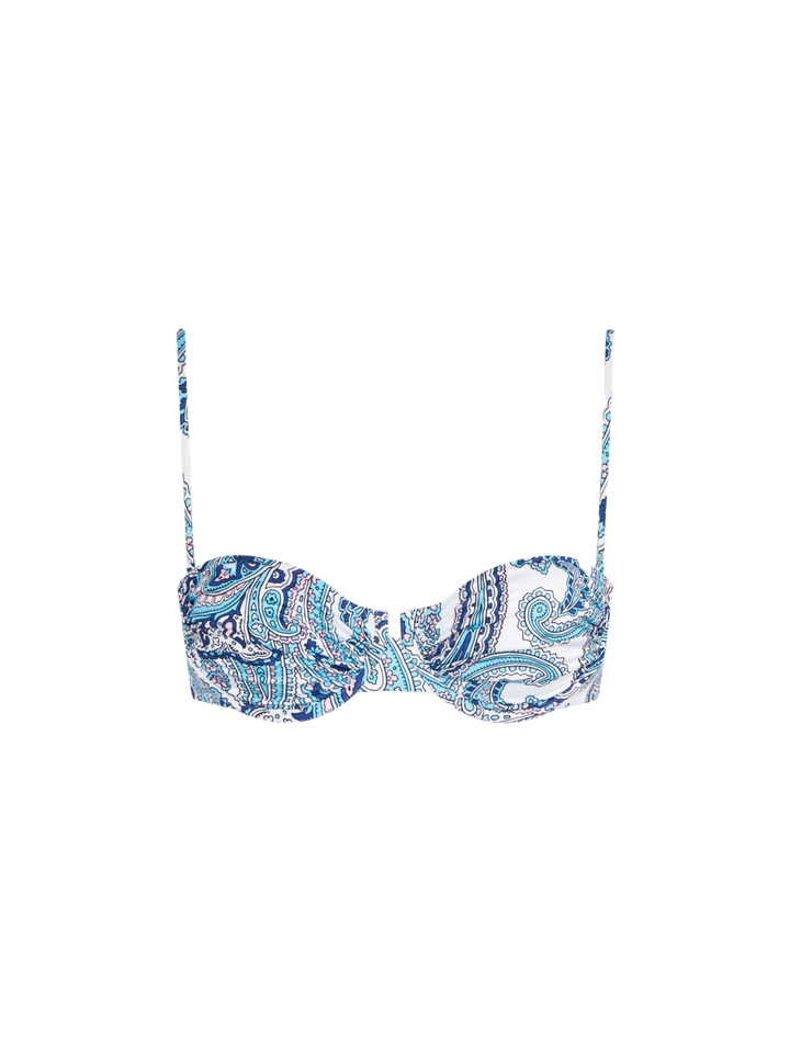 Woman underwired bralette with paisley print