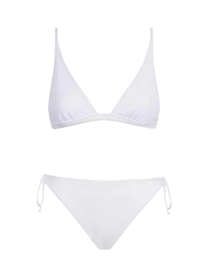 Weißer Triangel-Bikini für Damen