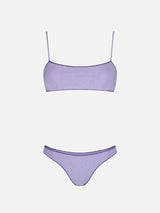 Bikini da donna a bralette lilla lurex Sadie Naomi