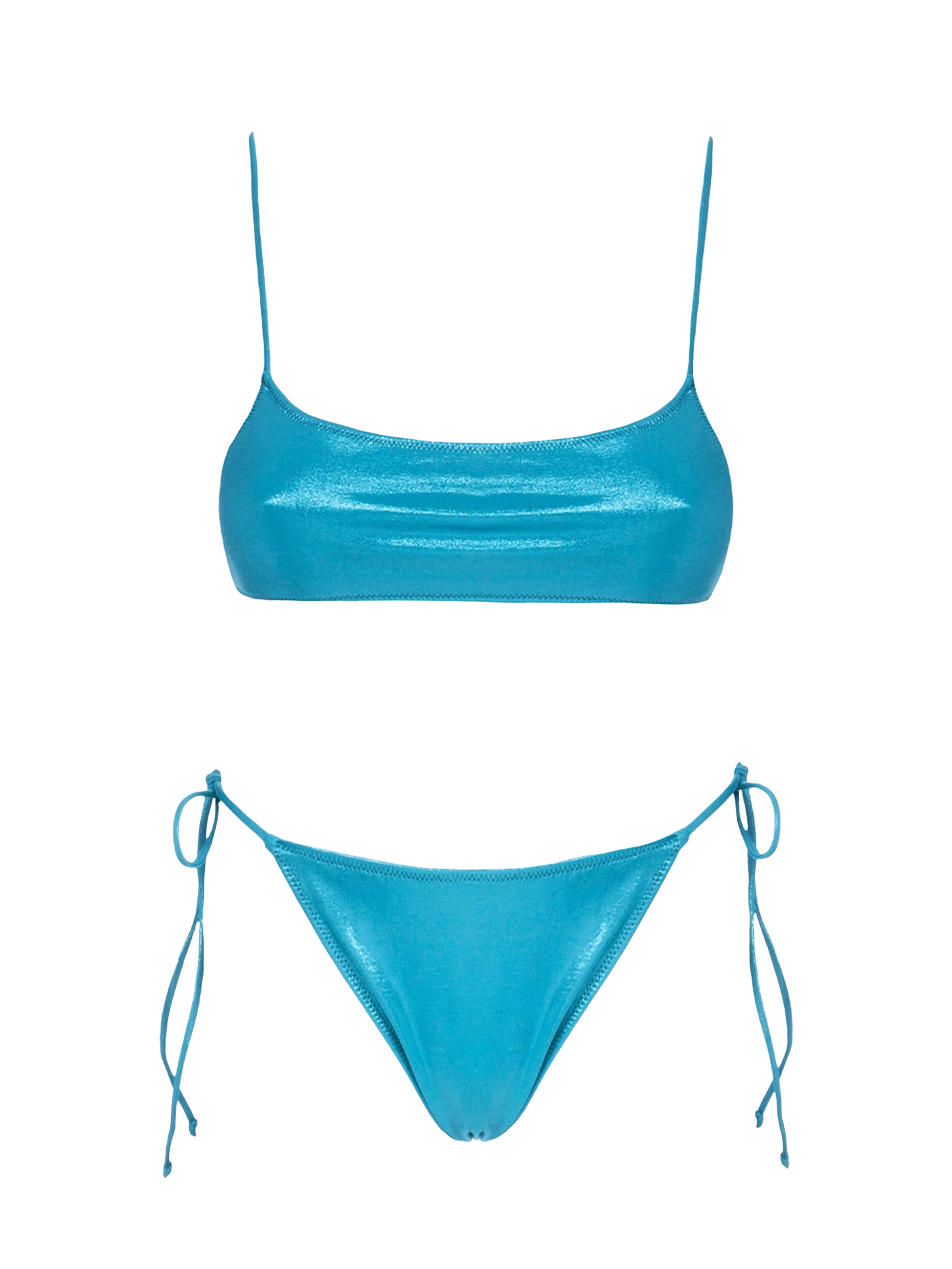 Woman lamina teal bralette bikini Sadie Marielle - MC2 Saint Barth