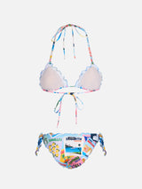 Woman postcard print triangle classic bikini Sarius