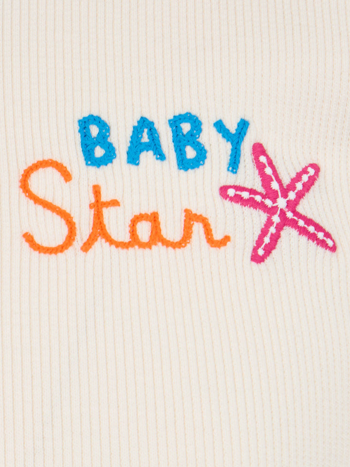 Geripptes T-Shirt für Mädchen Serena Jr mit Baby Star-Stickerei
