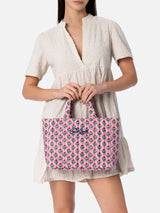 Pink flower quilted Soft Tote Mid bag