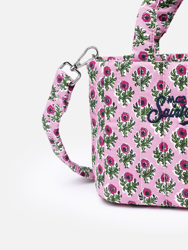 Pink flower quilted Soft Tote Mini bag