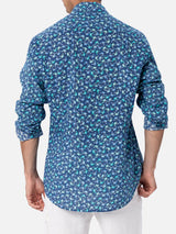 Man muslin cotton shirt Sikelia with crabs print