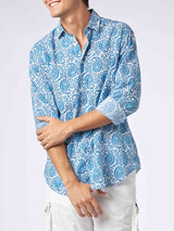 Man muslin cotton Sikelia shirt with paisley print