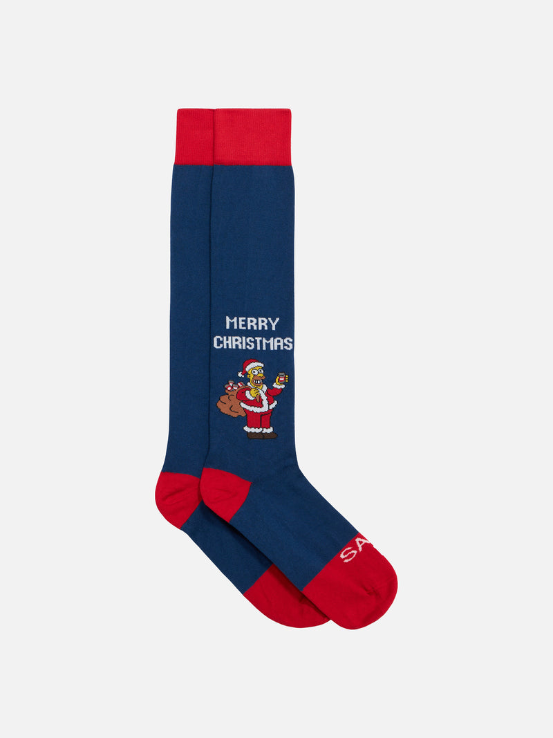 Lange Herrensocken mit Homer Merry Christmas-Jacquard-Aufdruck | DIE SIMPSONS-SONDERAUSGABE